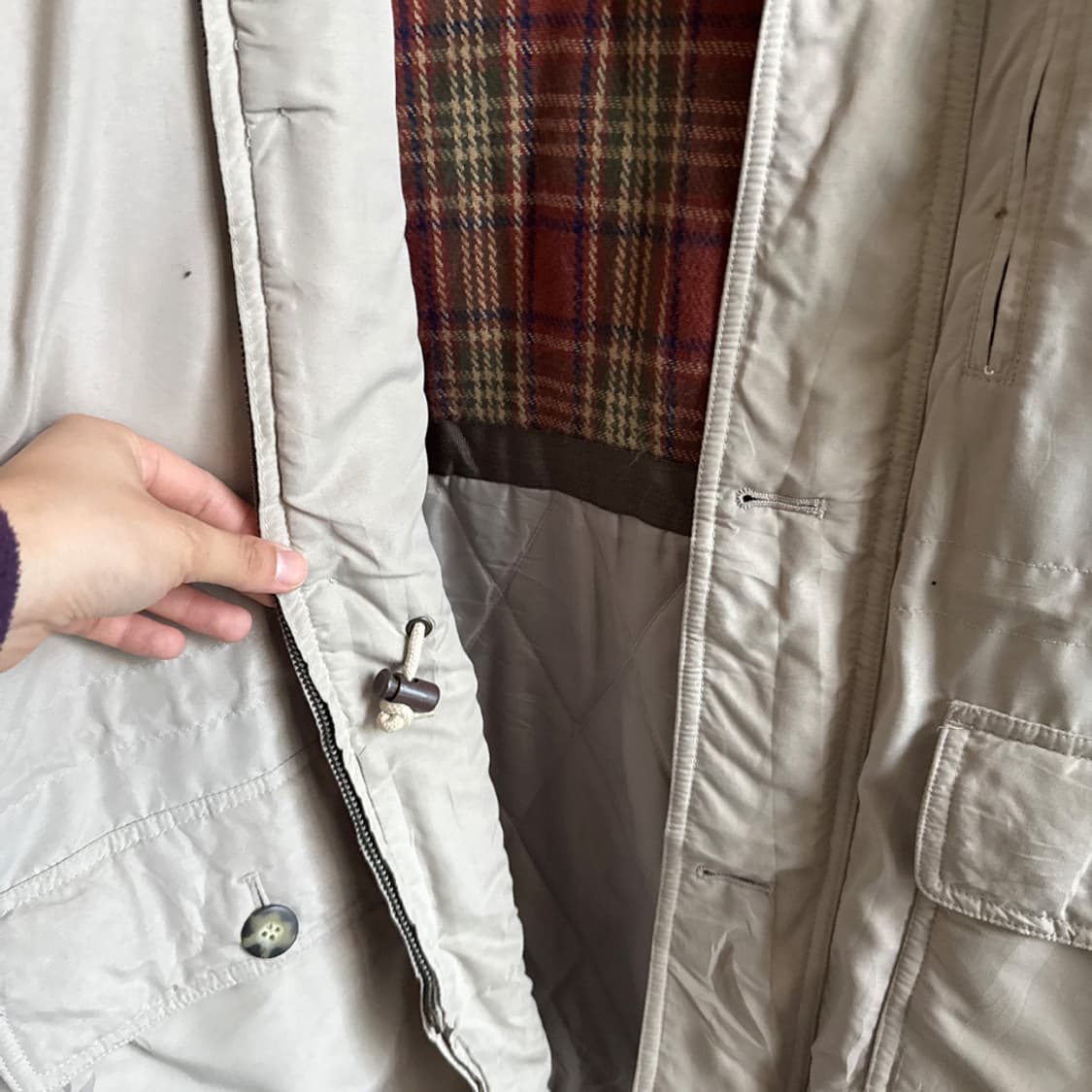 난로 앞 베이지 워크 자켓 상품이미지4