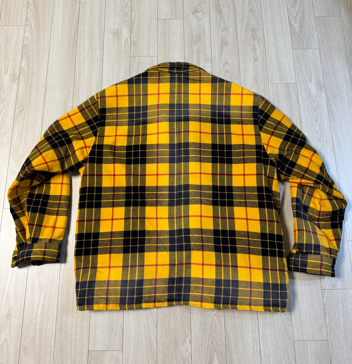 24FW 슈프림 퀼티드 플래드 옐로우 셔츠 L 상품이미지4