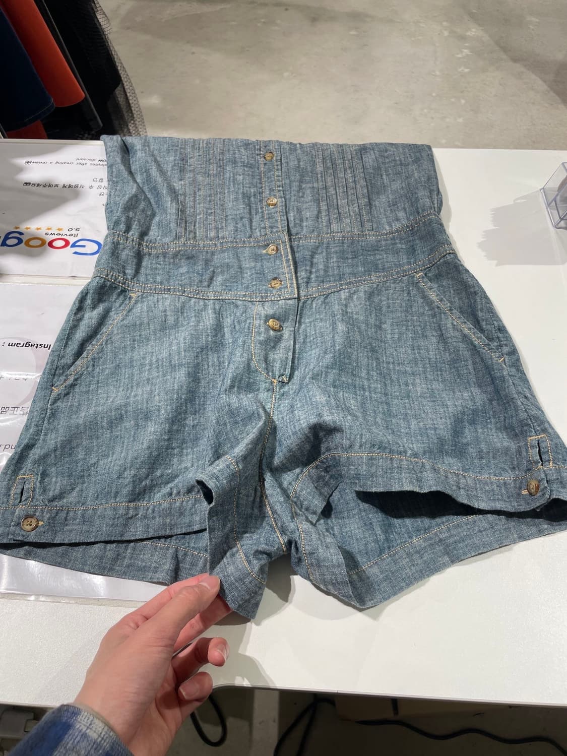 폴로 진스 연청 버튼 데님 오버롤 상품이미지10