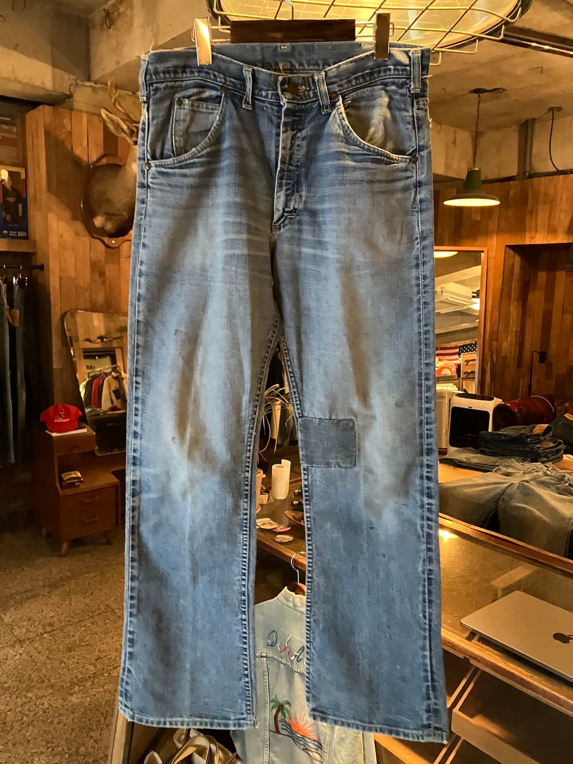 70s USA 빈티지 LEE 리 라이더스 부츠컷 플레어 데님 팬츠 상품이미지2