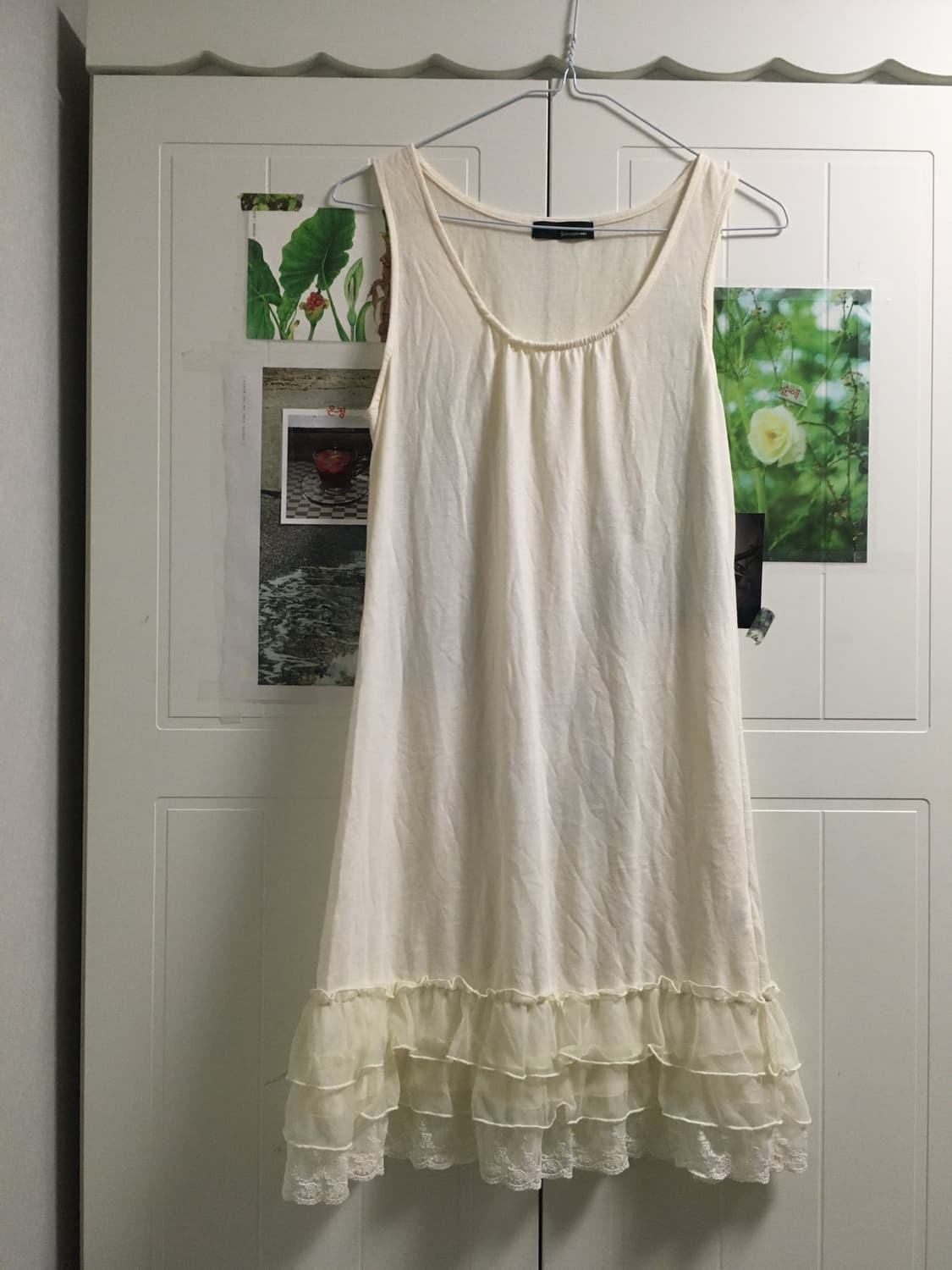 일본빈티지 레이어드 프릴 슬리브리스 롱원피스 레이스 상품이미지1