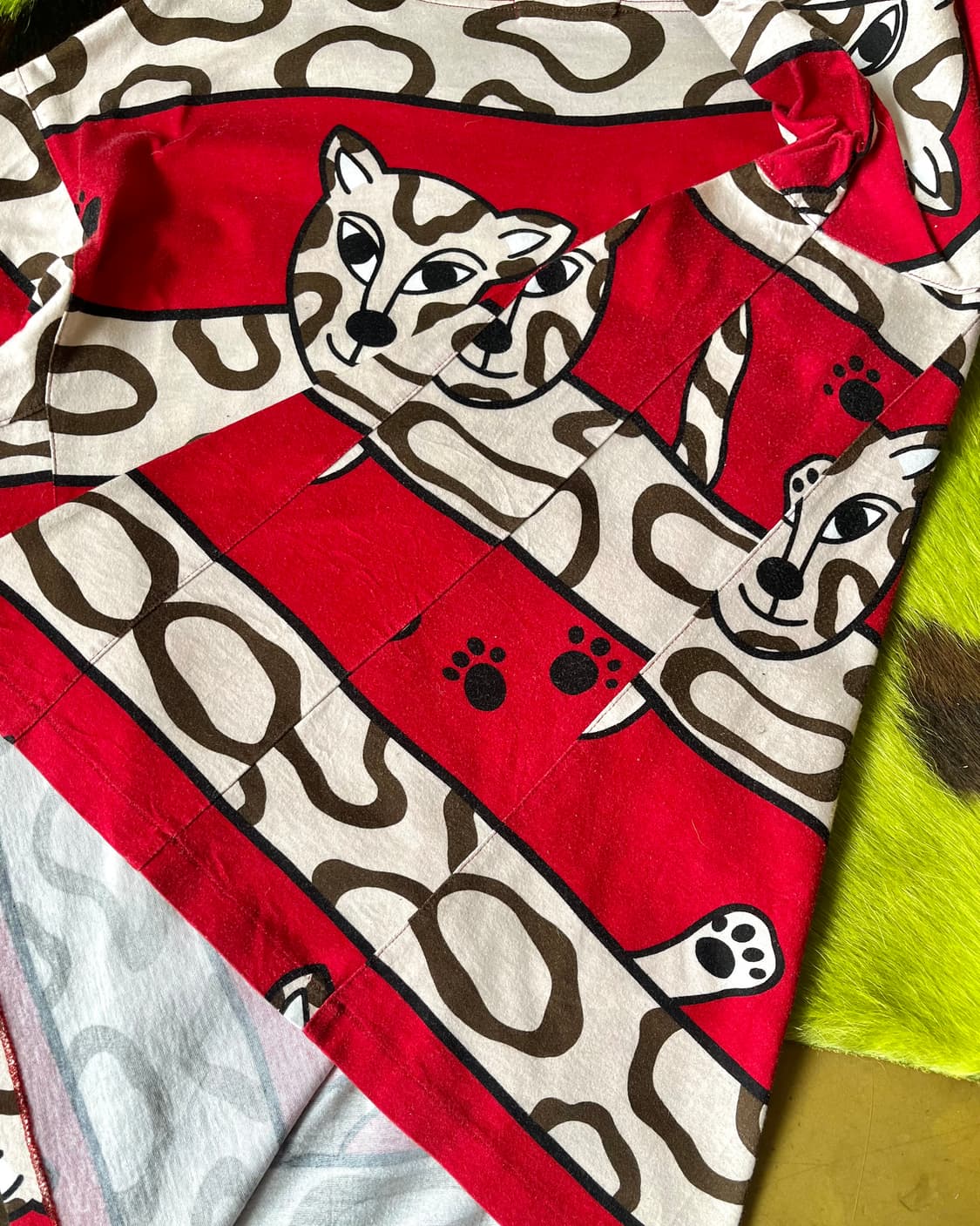 80-90s Italian Vintage Patchwork 1/2 T 상품이미지6