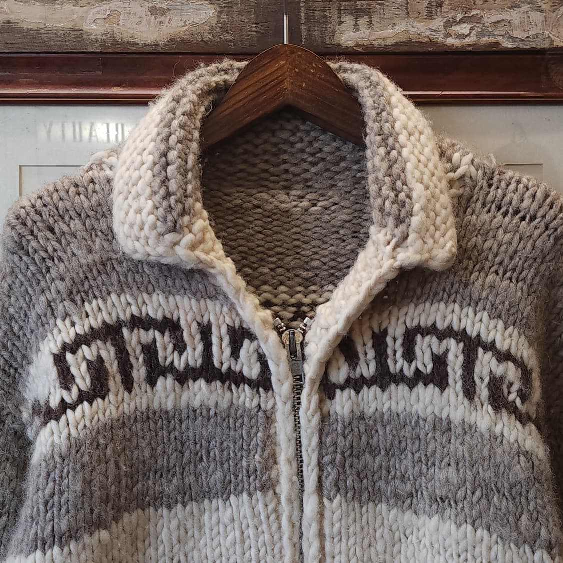 빈티지 코위찬 헤비울 니트 썬더버드 집업 니트 L 상품이미지3