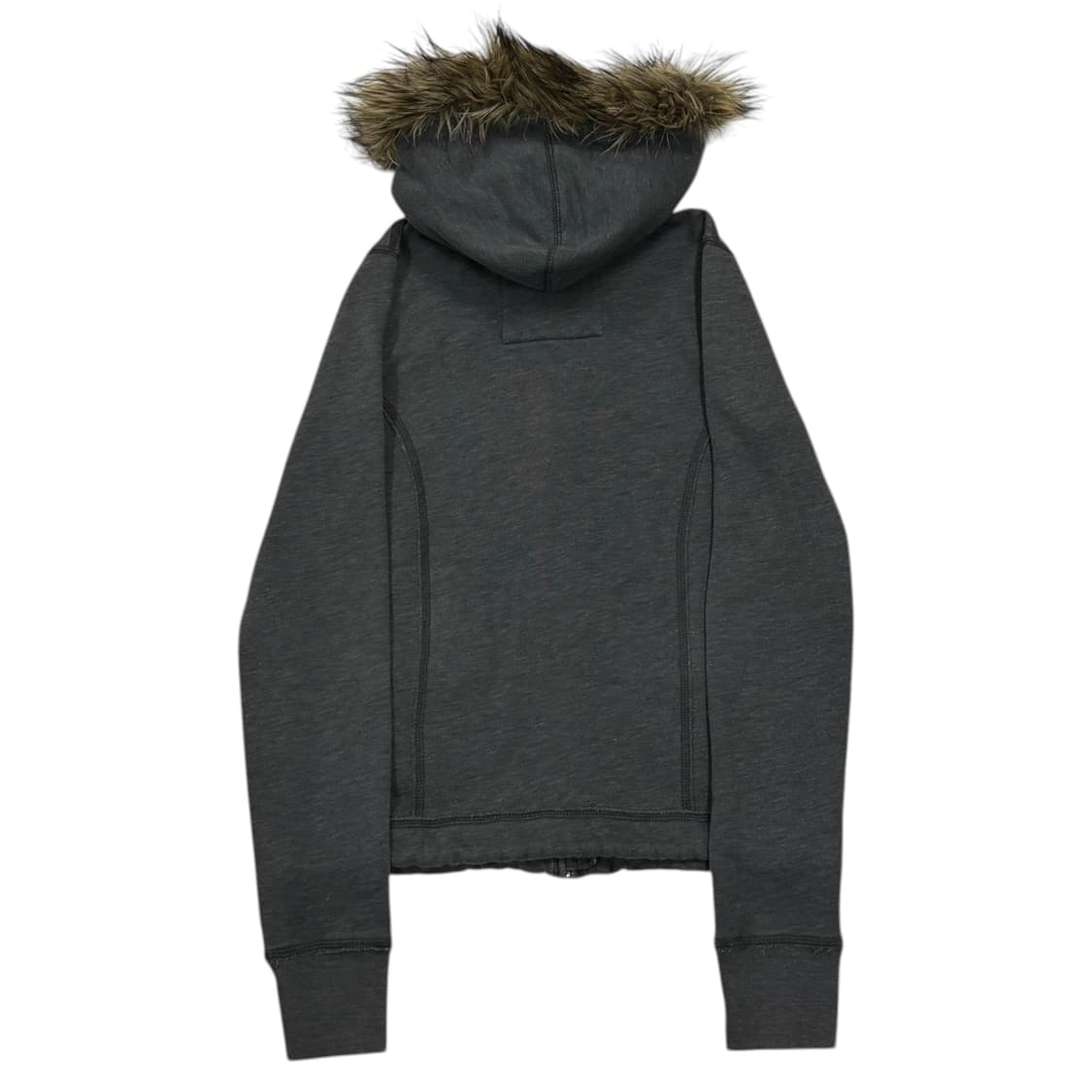 홀리스터 빈티지 딱붙핏 Y2K 울프죠 퍼 후드집업 자켓 그레이 M 상품이미지3