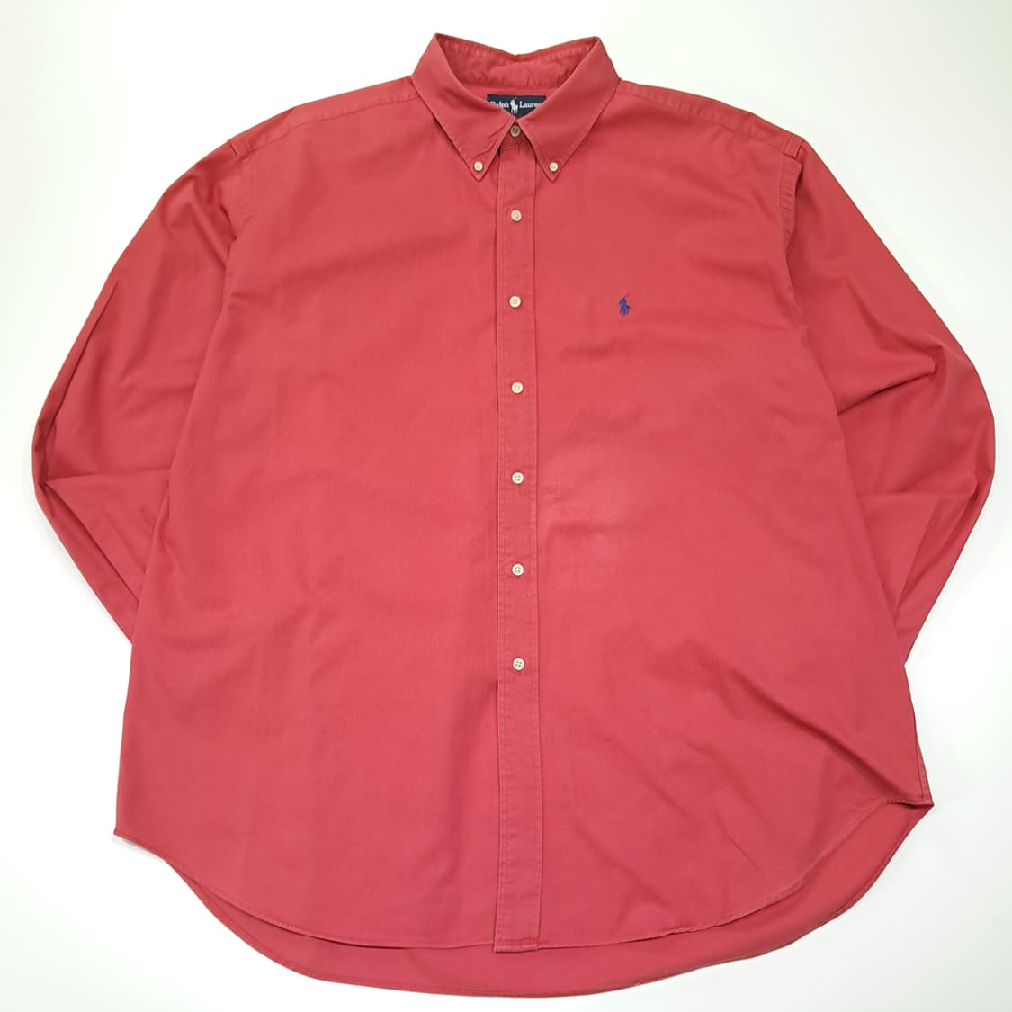 CL528 2XL 폴로 90s 코튼 버튼다운 빈티지 레드 셔츠 남방 상품이미지1