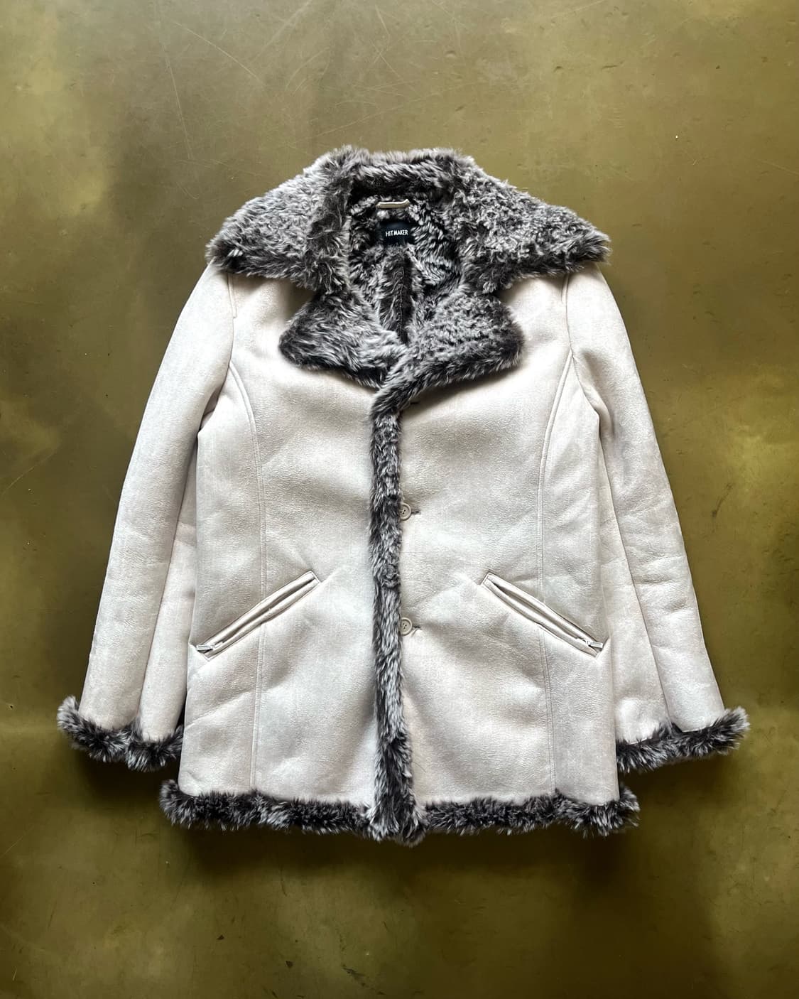 90-00s V-KEI White Faux Leather Fur JK 상품이미지3