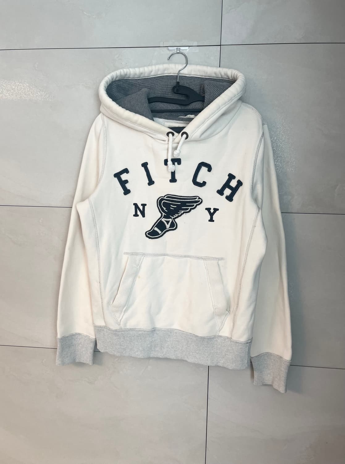 극희귀 아베크롬비 스펠로고 화이트 후드티 (S) 상품이미지3