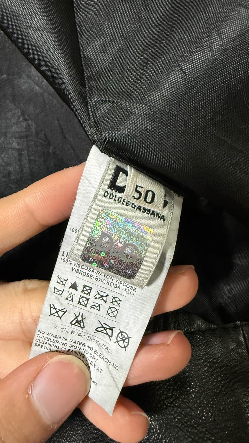 00‘s D&G 워싱 비대칭 라이더 자켓 50 상품이미지4