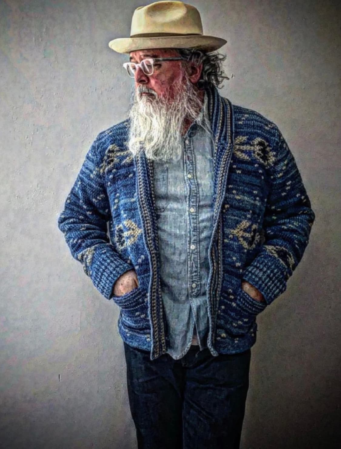 RRL 핸드 니트 나바호 숄카라 가디건 상품이미지1