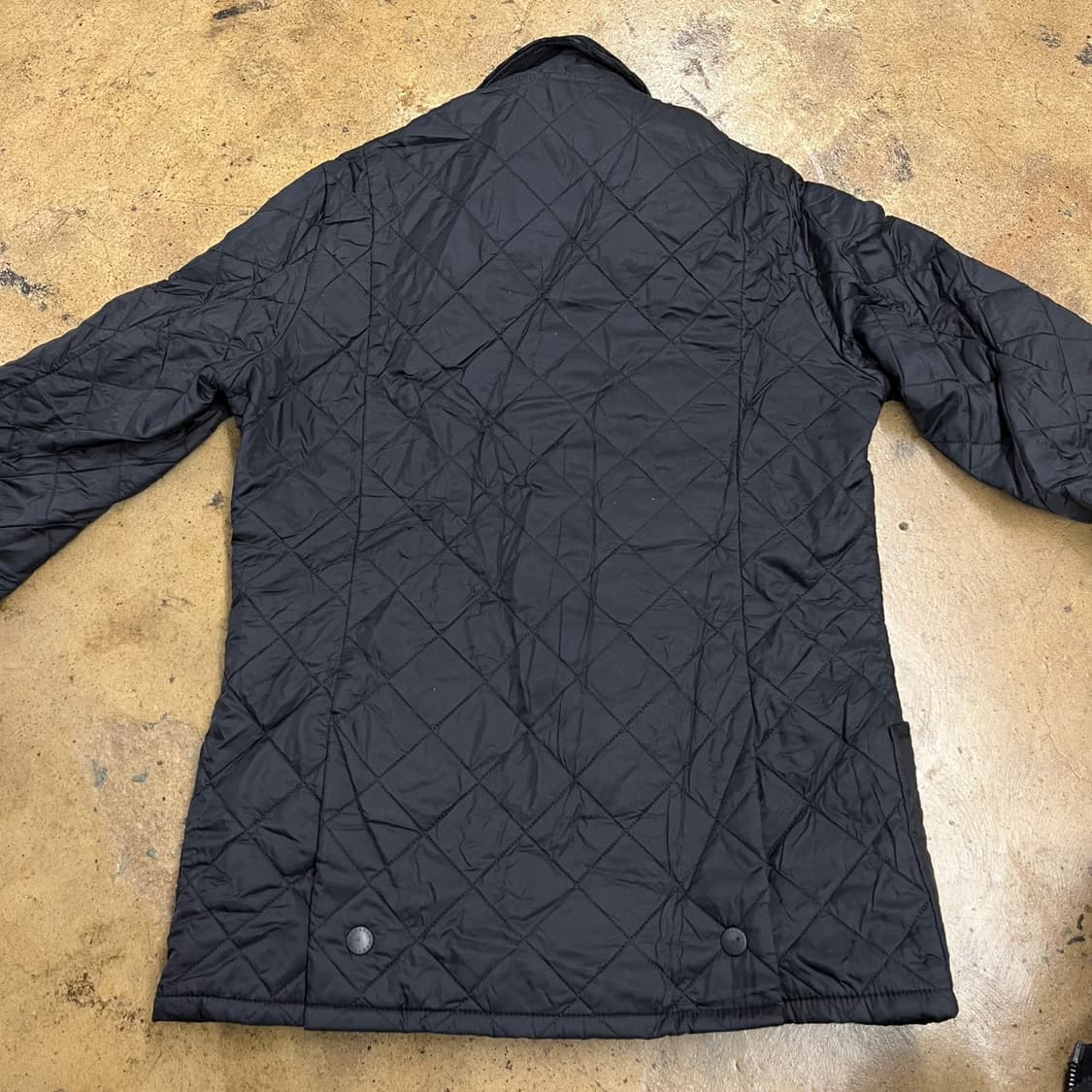 [정품/M] 바버 블랙 퀄팅 자켓 코듀로이 카라 b14 상품이미지4