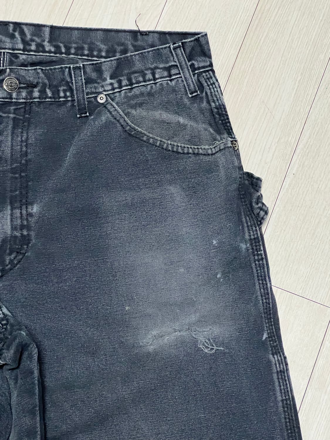 90s디키즈 싱글니 워크팬츠 페이팅블랙 36x30 상품이미지3