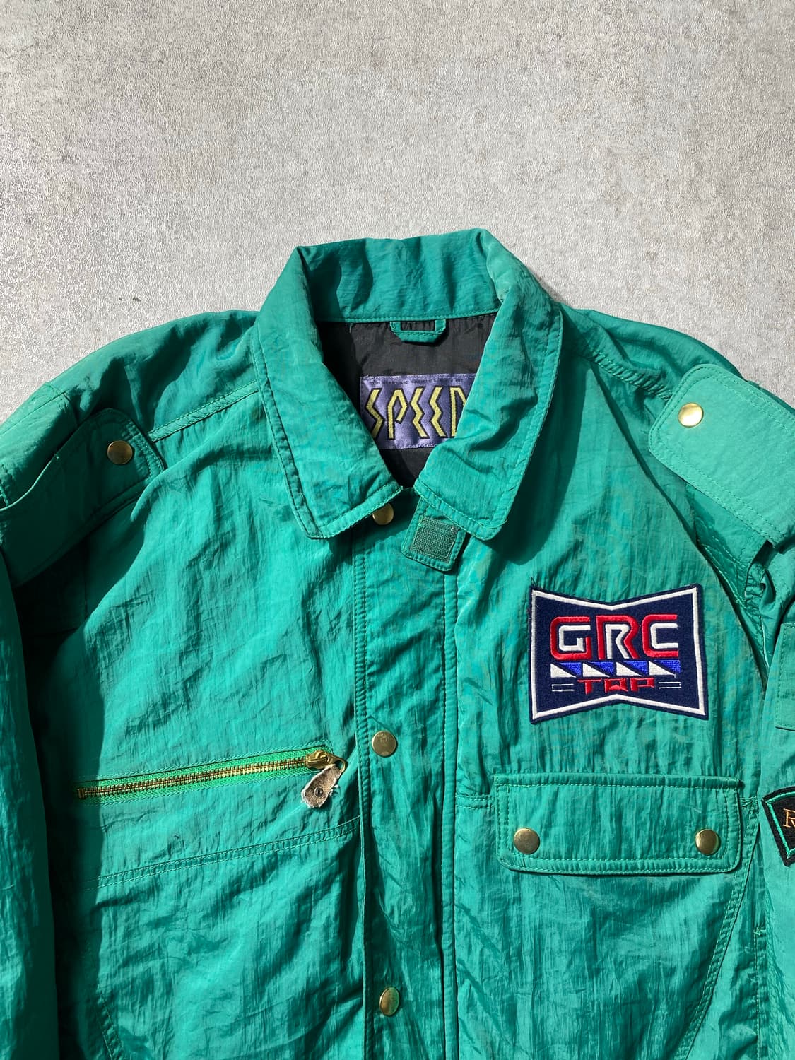 [M] 8-90s SPEED 빈티지 나일론 레이싱 자켓 상품이미지2