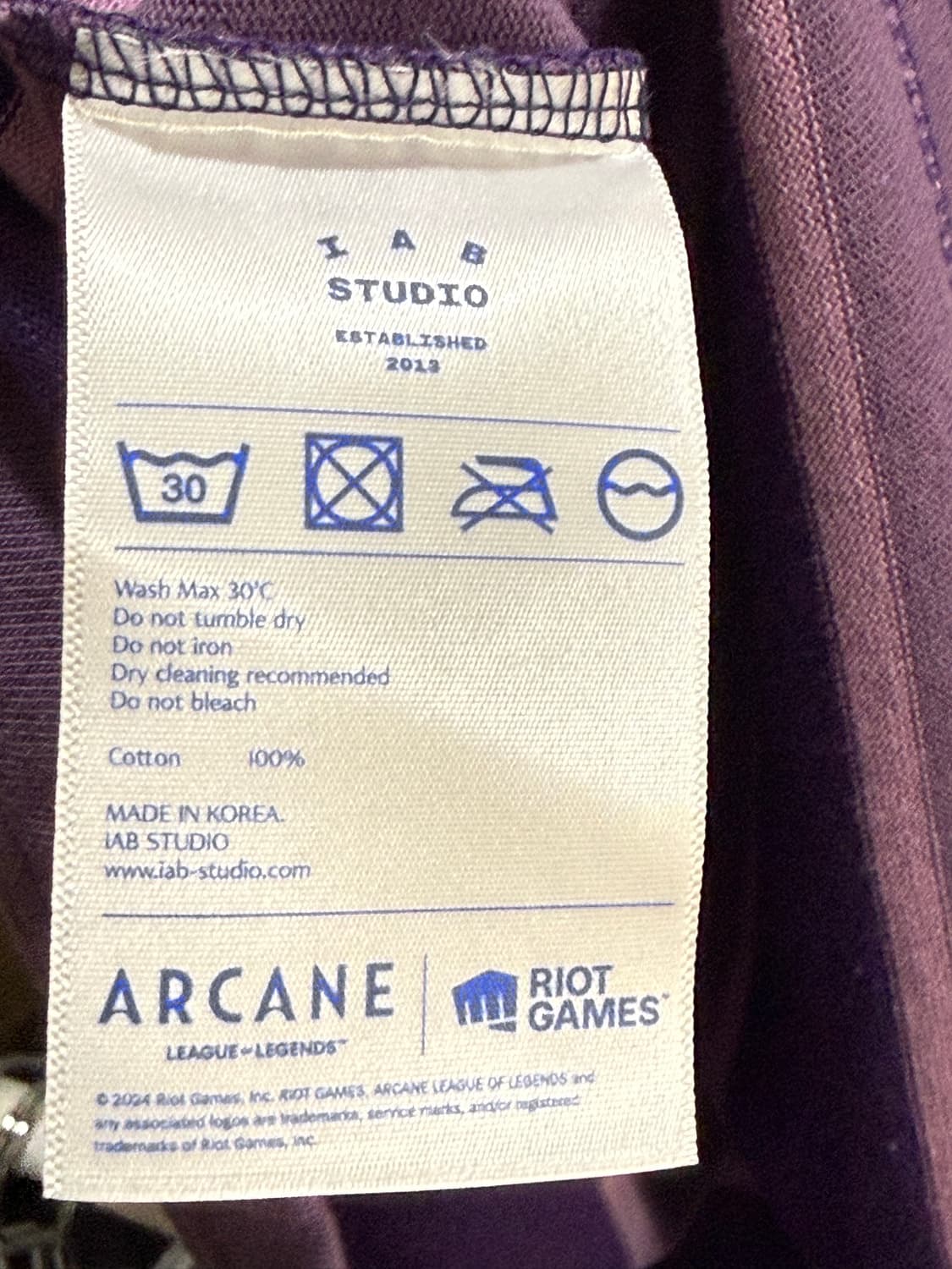 (새제품) IAB 스튜디오 X 아케인 콜라보 반팔 XL_남자 상품이미지3