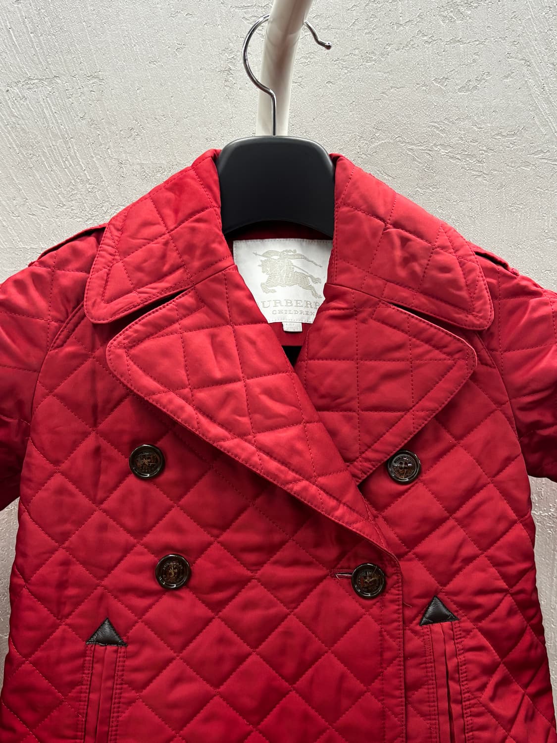 버버리 레드 퀼팅 더블 코트 8Y 상품이미지3