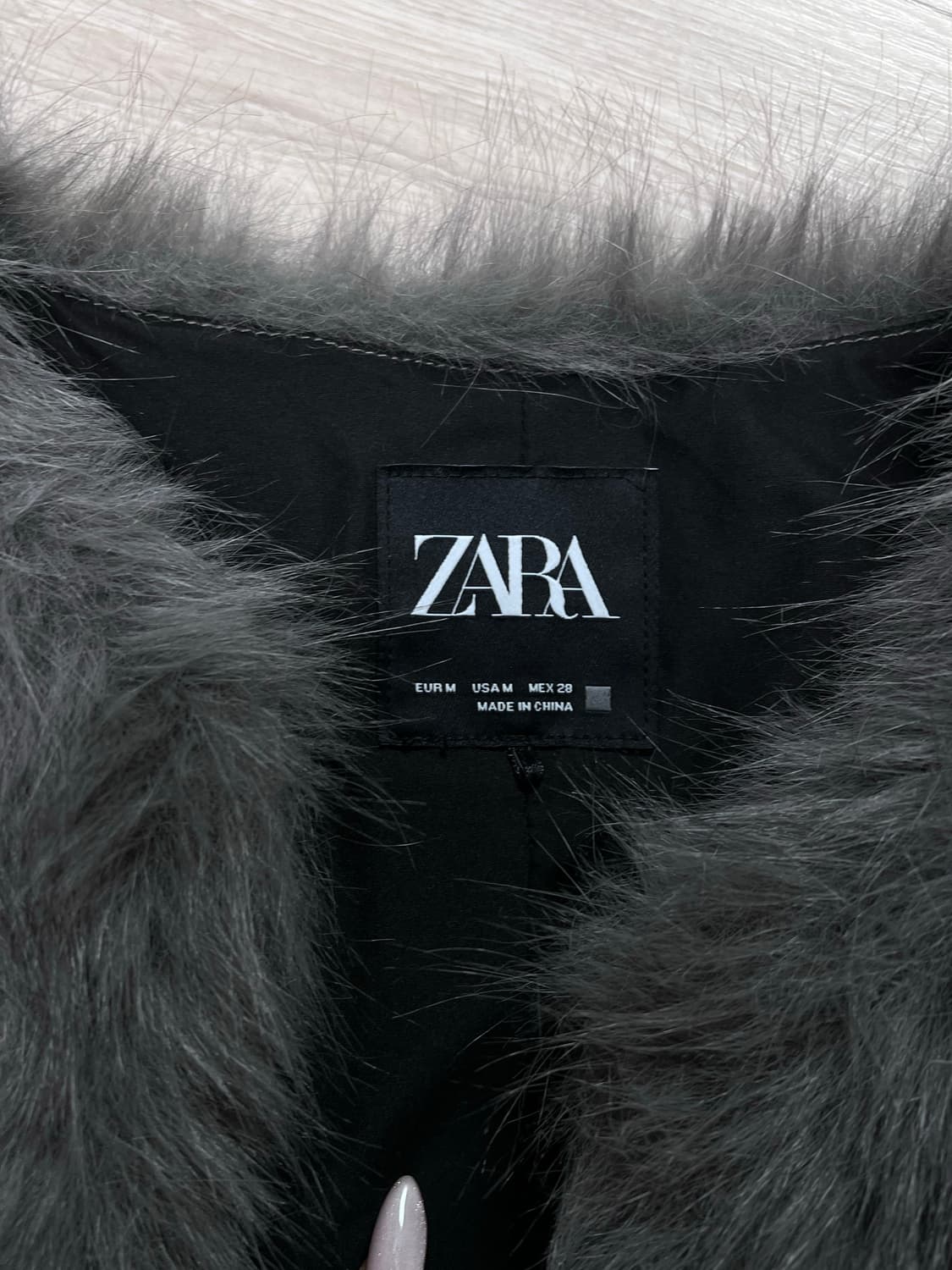 자라 노카라 퍼자켓 그레이 M 상품이미지2