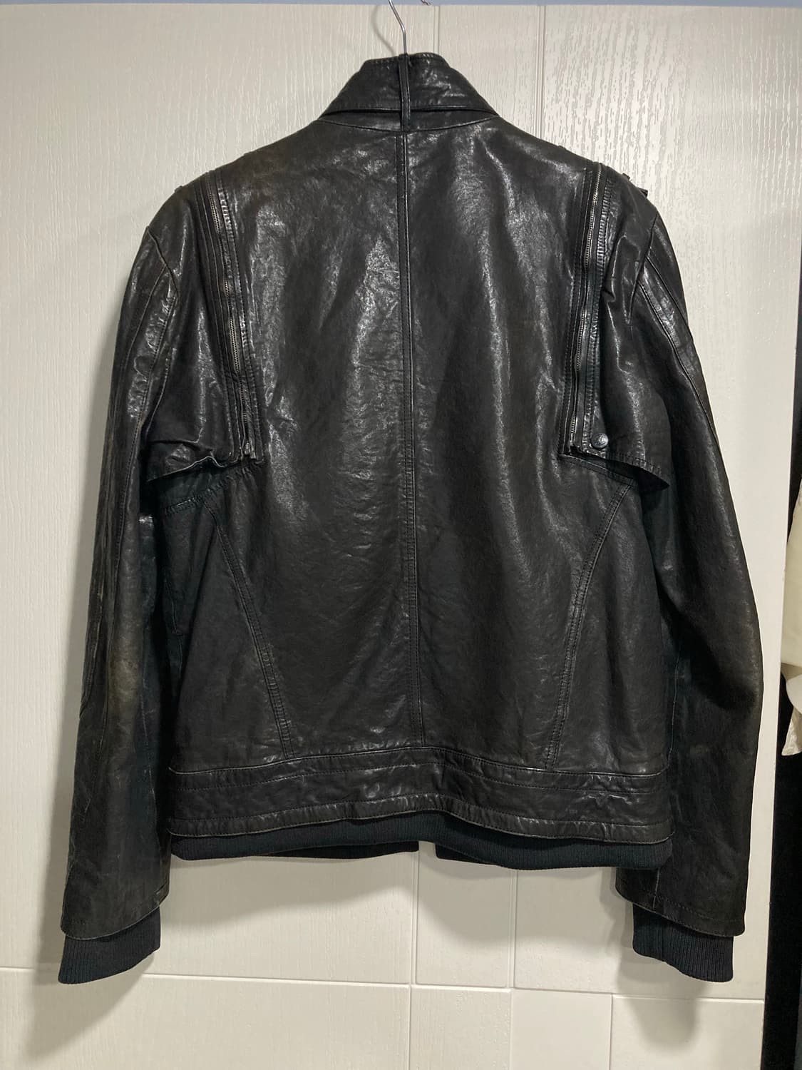 패널 레더 자켓 상품이미지7