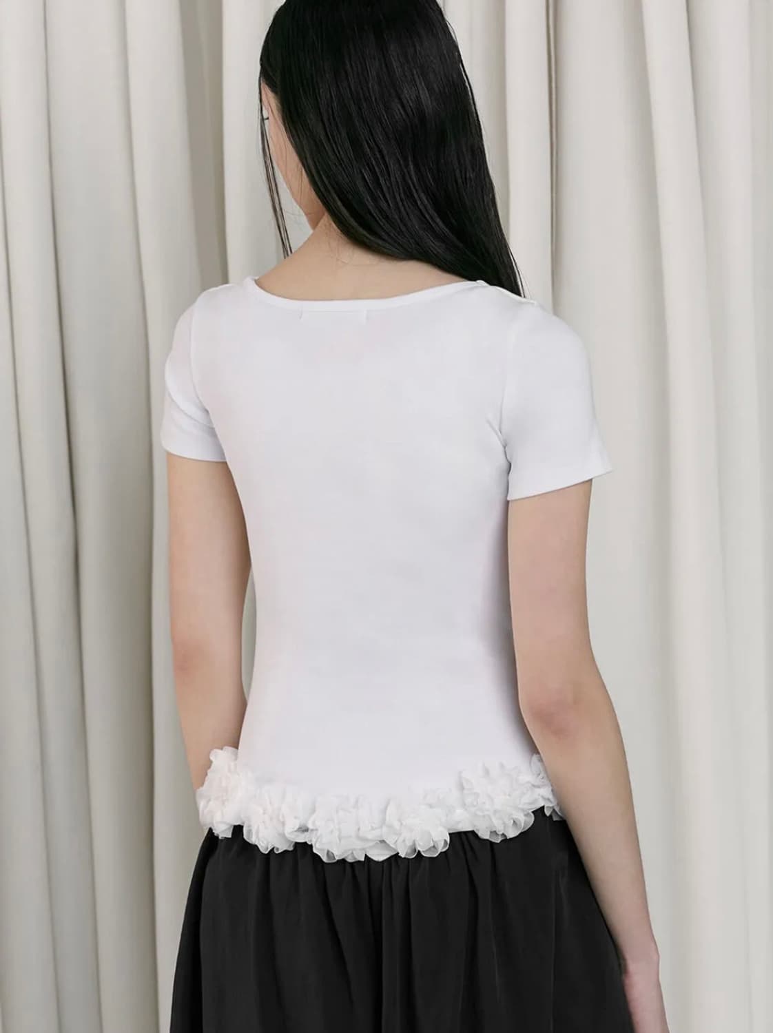 로우타이드 Flower Hem T [White] 상품이미지2