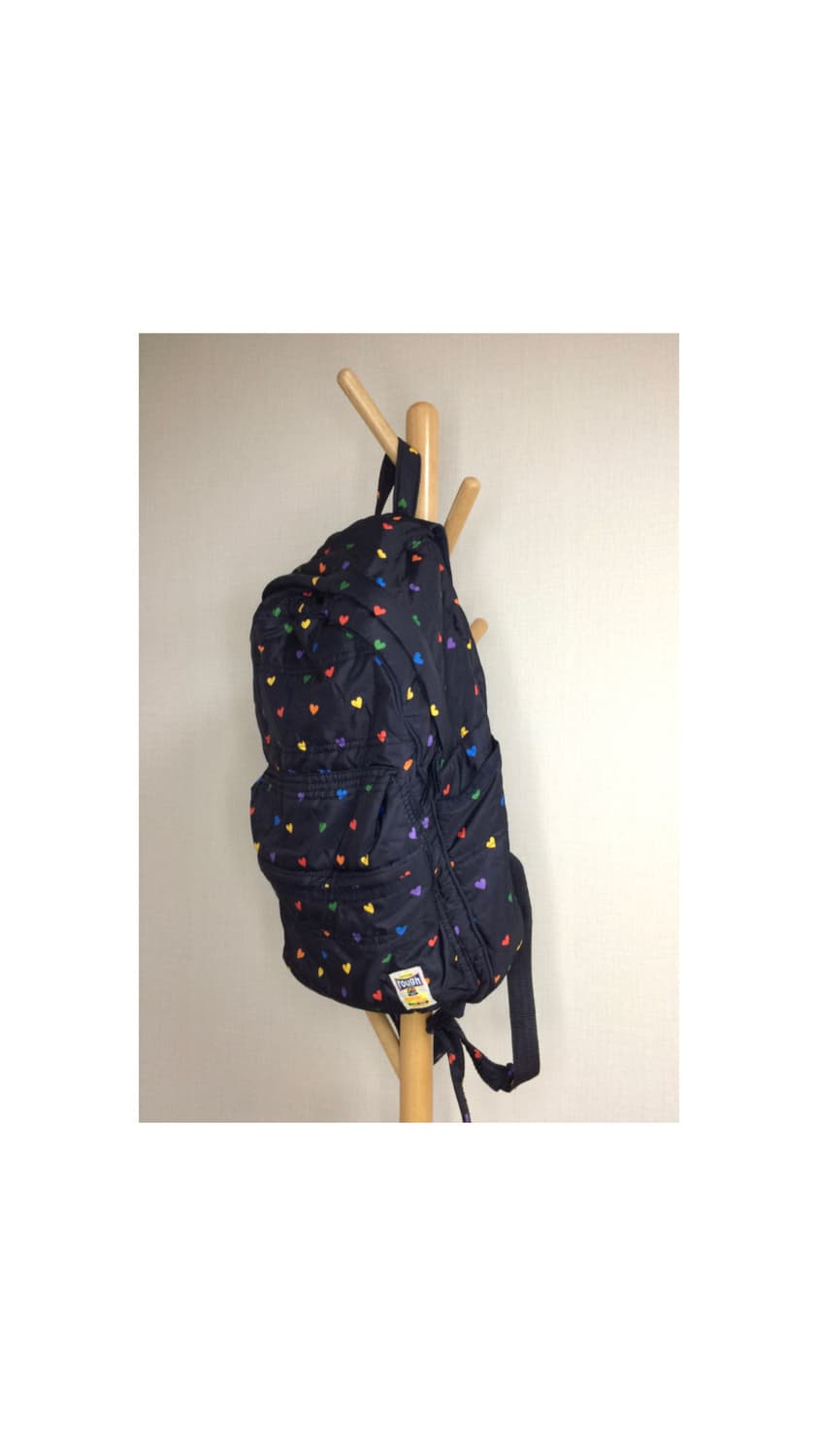 빈티지 컬러풀 하트 무늬 패디드 백팩 상품이미지2