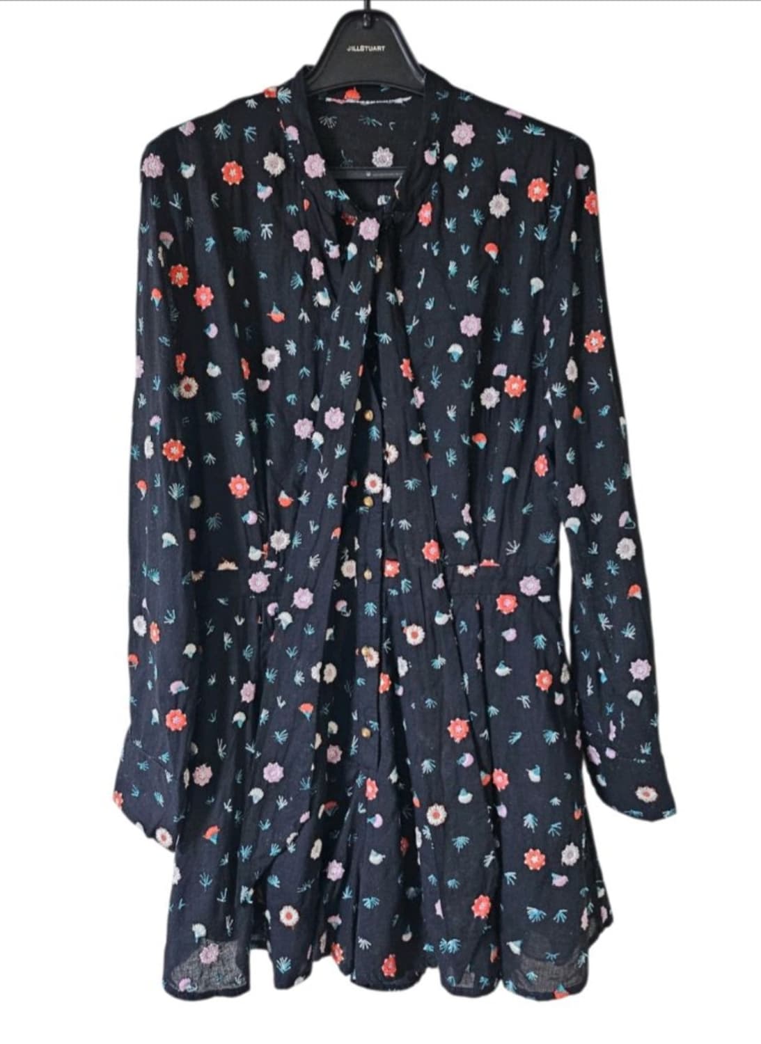 드라이완료/블랙 플로럴 자수 리본 점프수트 55 상품이미지3