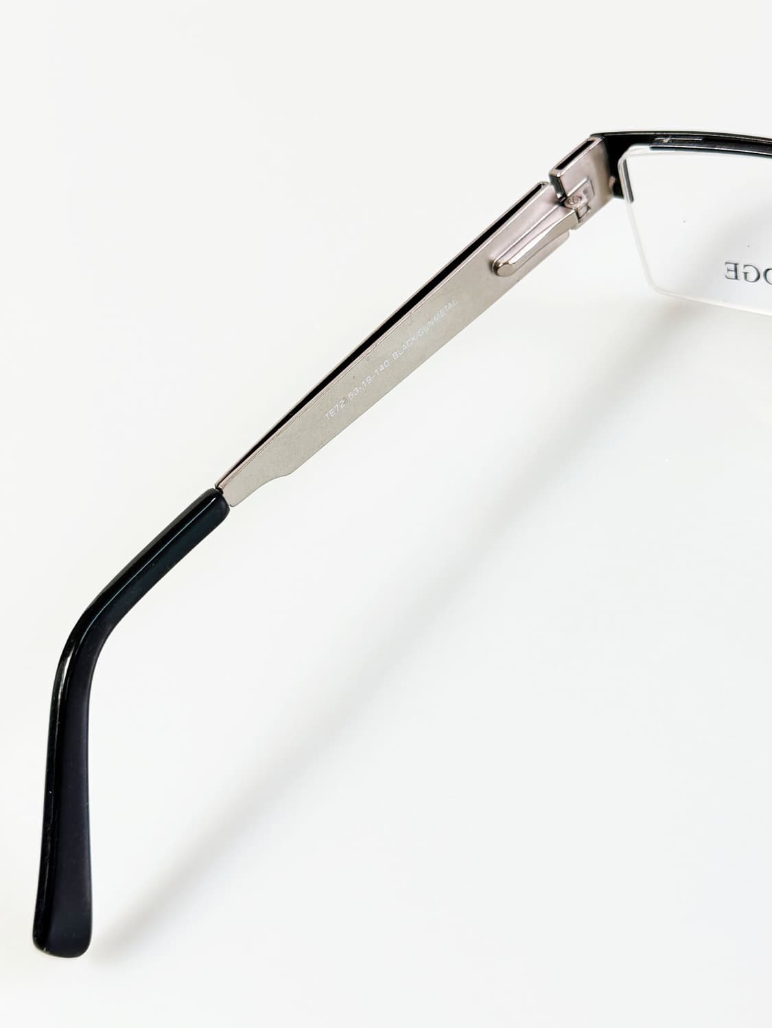 THE EDGE 블랙 메탈 반무테 스퀘어 빈티지 안경 상품이미지7