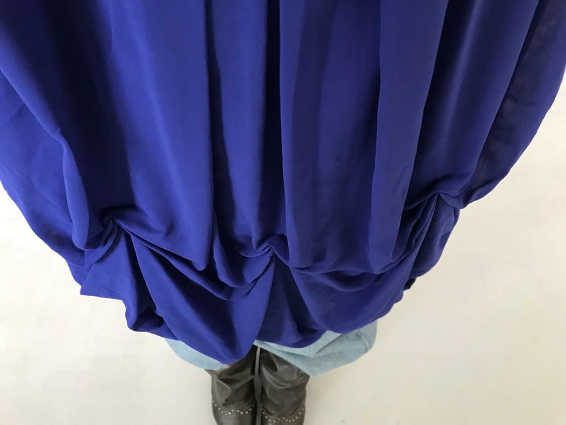 vintage navy draped balloon one-piece 상품이미지8