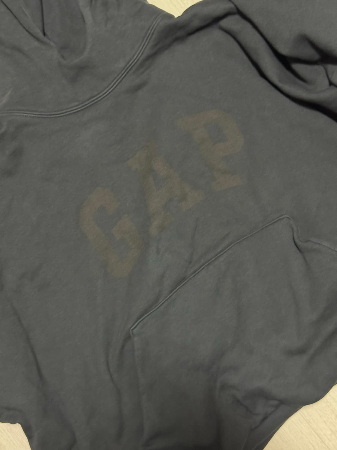 이지 갭 발렌시아가 도브 후드 워시드 블랙 S 상품이미지4