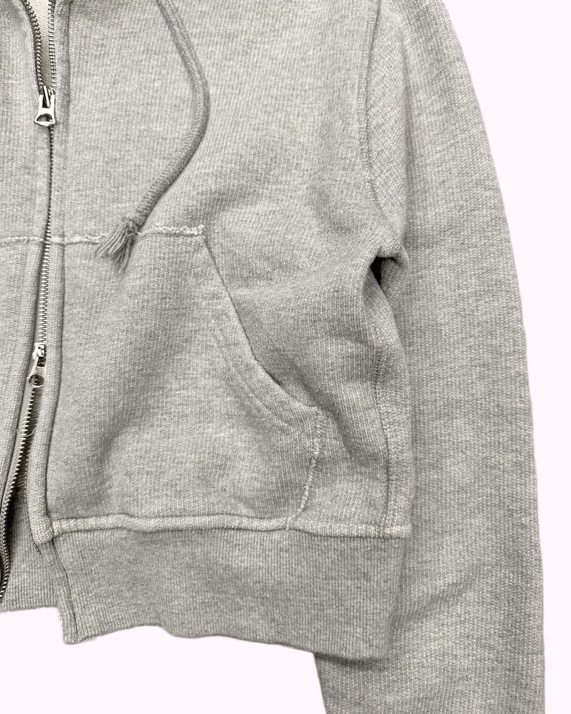 grey crop hood zip-up 상품이미지4