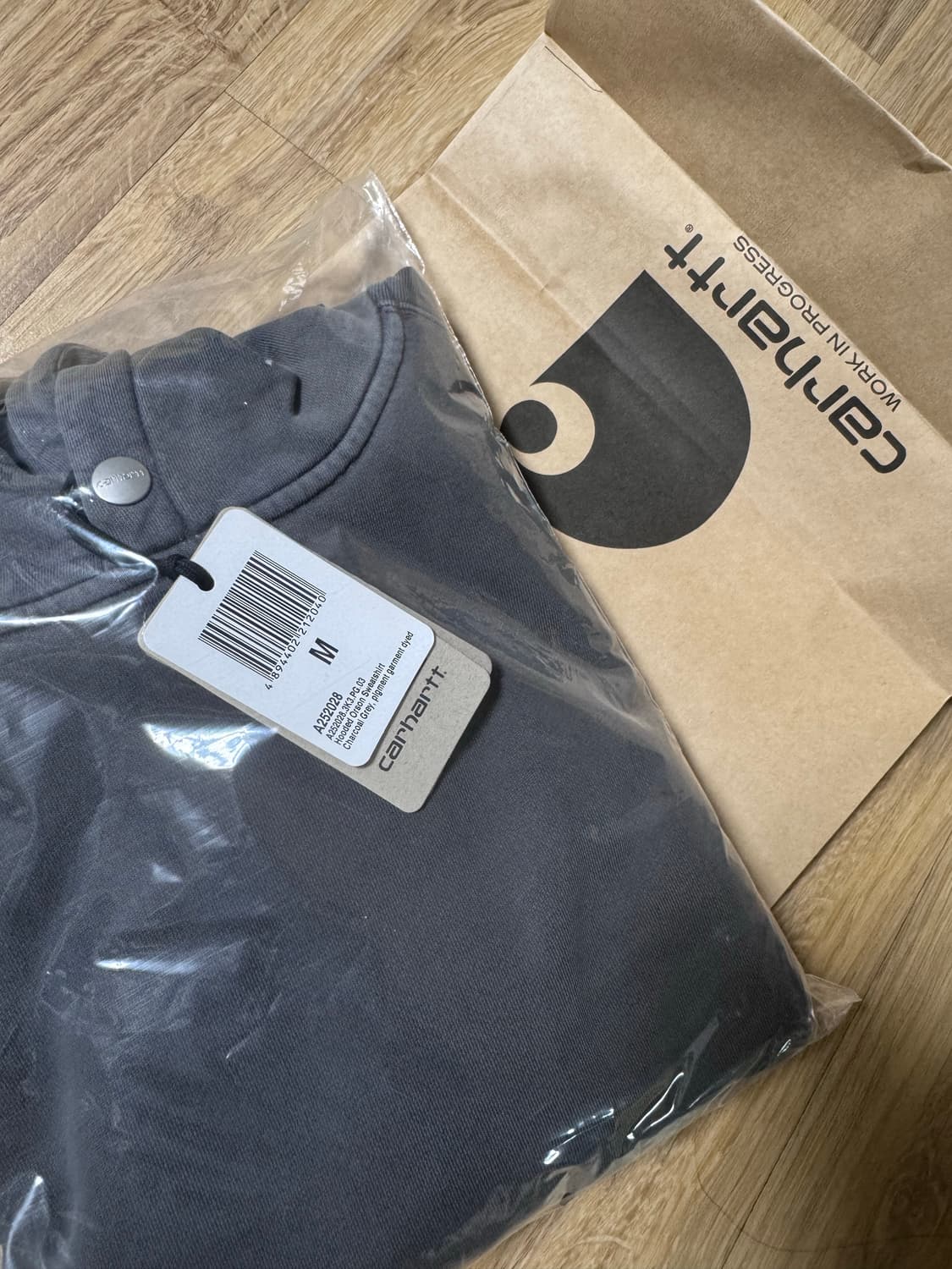 [칼하트]후디드 올슨 스웻셔츠 차콜 그레이 피그먼트 가먼트 다이드 팜 상품이미지3