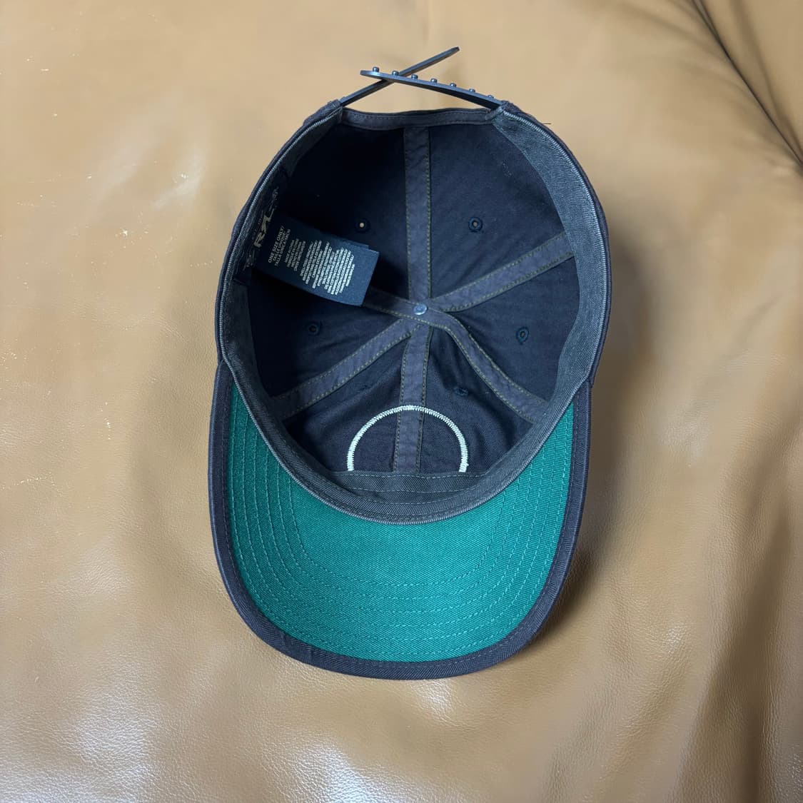 RRL 더블알엘 랄프로렌 폴로 윙로고 6패널 볼캡 모자 워시드 블랙 상품이미지6