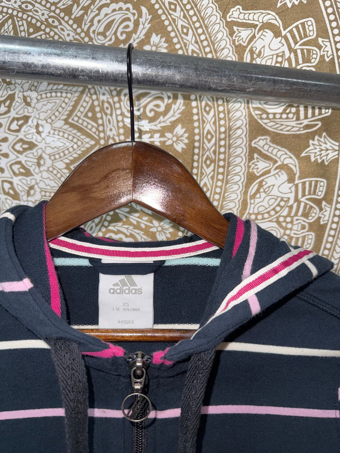 아디다스 여성 스트라이프 후드집업  상품이미지5