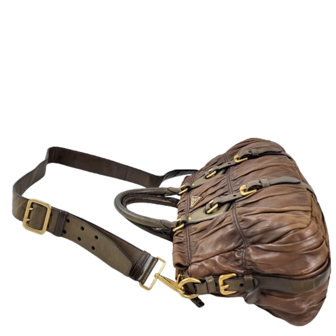 정품 프라다 고프레 램스킨 올리브카키 투웨이백 상품이미지5