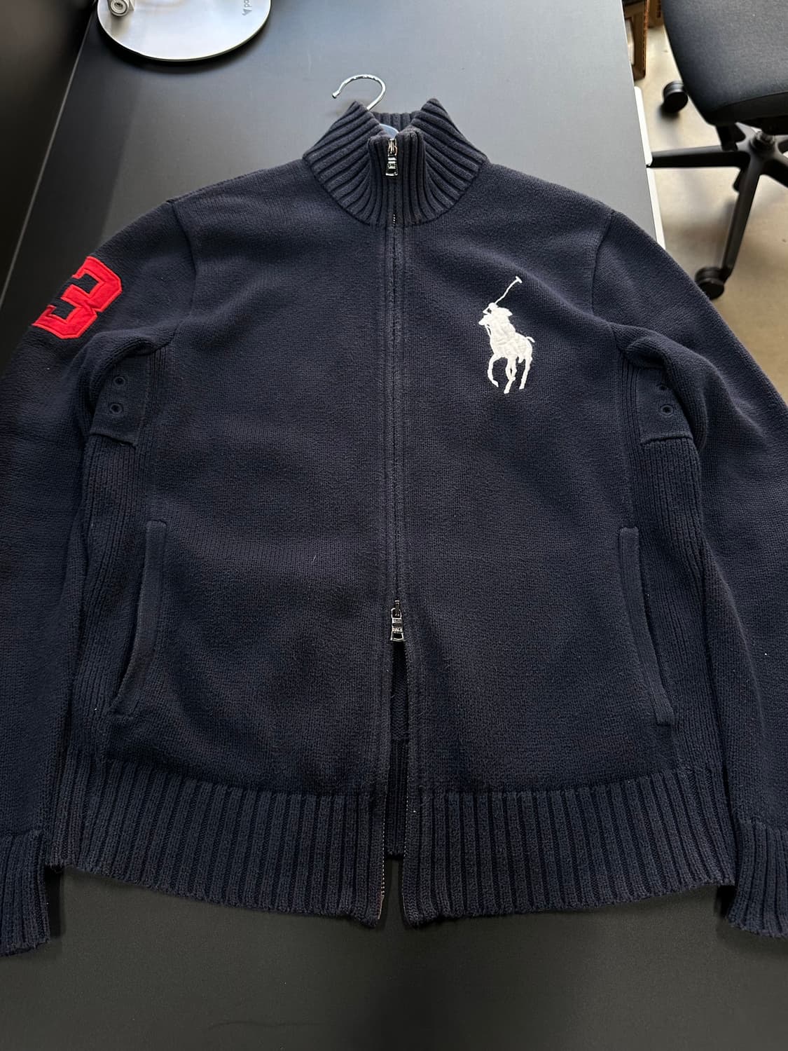 폴로랄프로렌 빅포니 넘버링 투웨이하이넥 램스울니트집업 상품이미지4