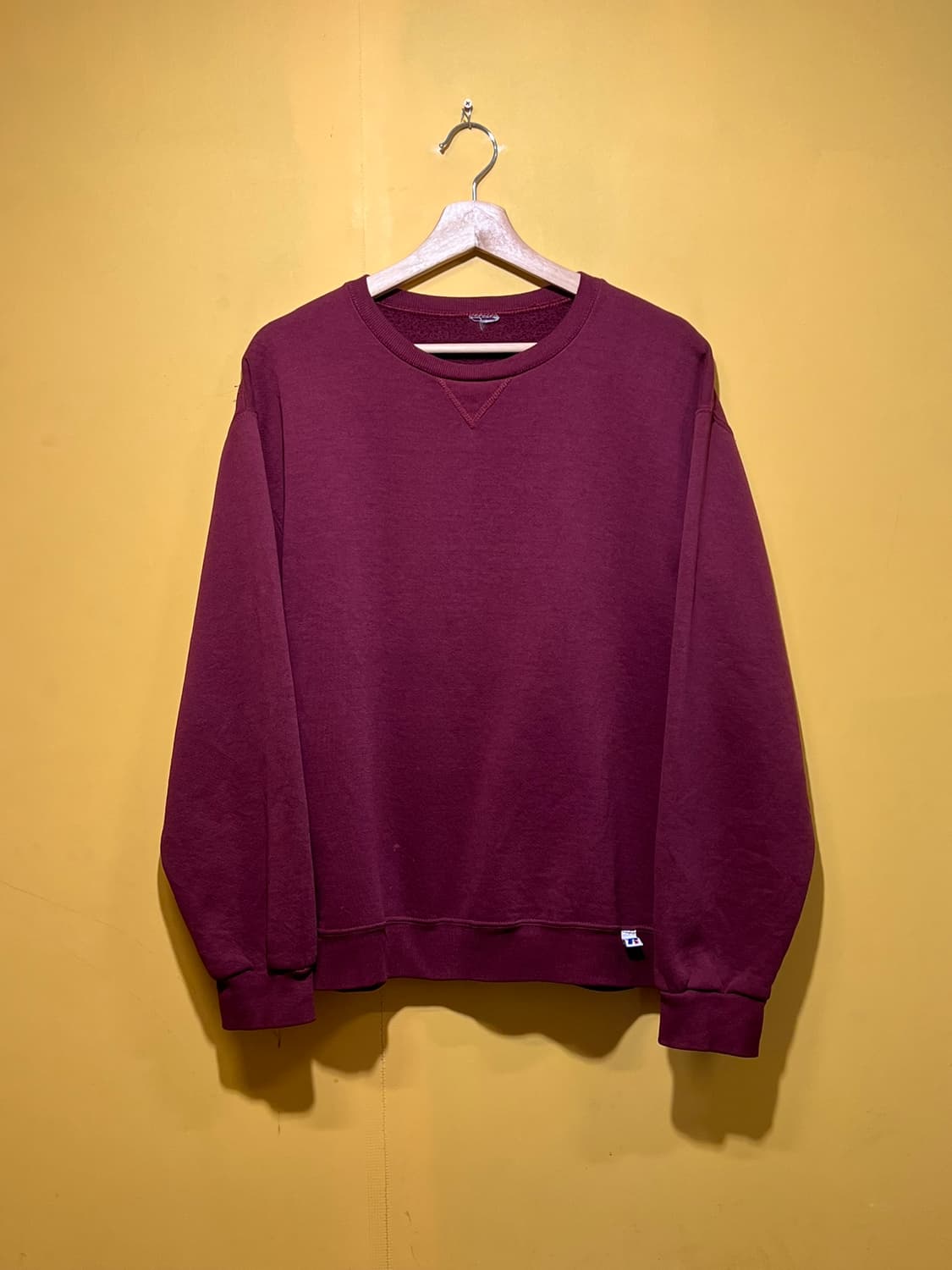 [M] 러셀 애슬레틱 빈티지 무지 맨투맨 버건디 크루넥 스웻셔츠 상품이미지1