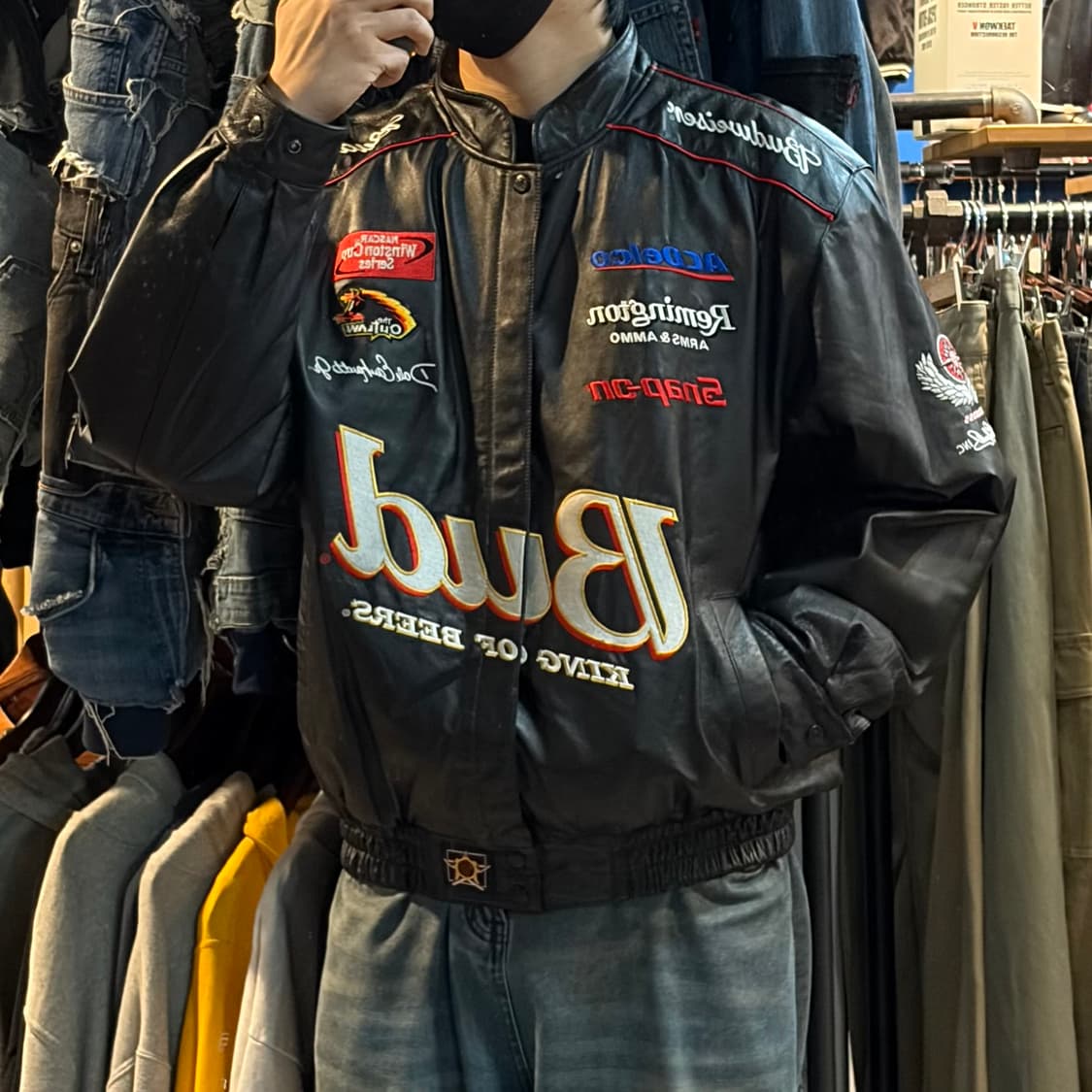 [No.9] JH Design 버드 와이저 레더 레이싱자켓 상품이미지4