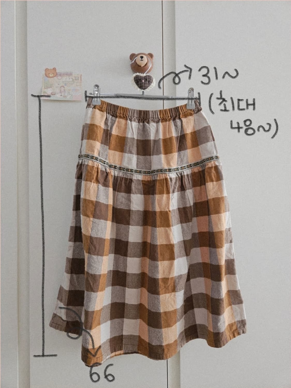 빈티지 모리걸 가을 미디스커트 상품이미지5