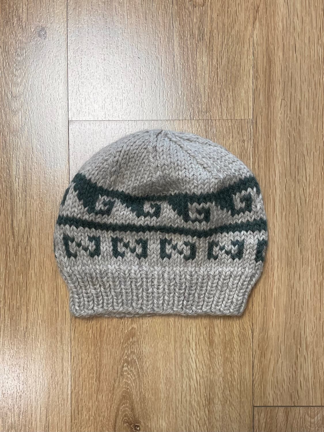 택포) 빈티지 코위찬 패턴 니트 숏 비니 모자 상품이미지1