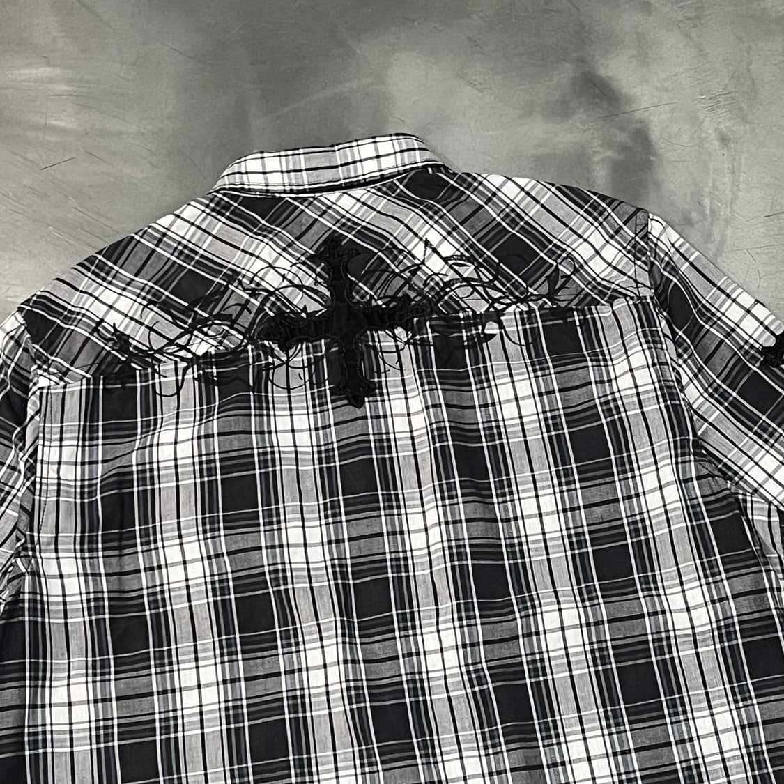  Helix 체크 십자가 웨스턴 하프 셔츠 y16248 상품이미지5