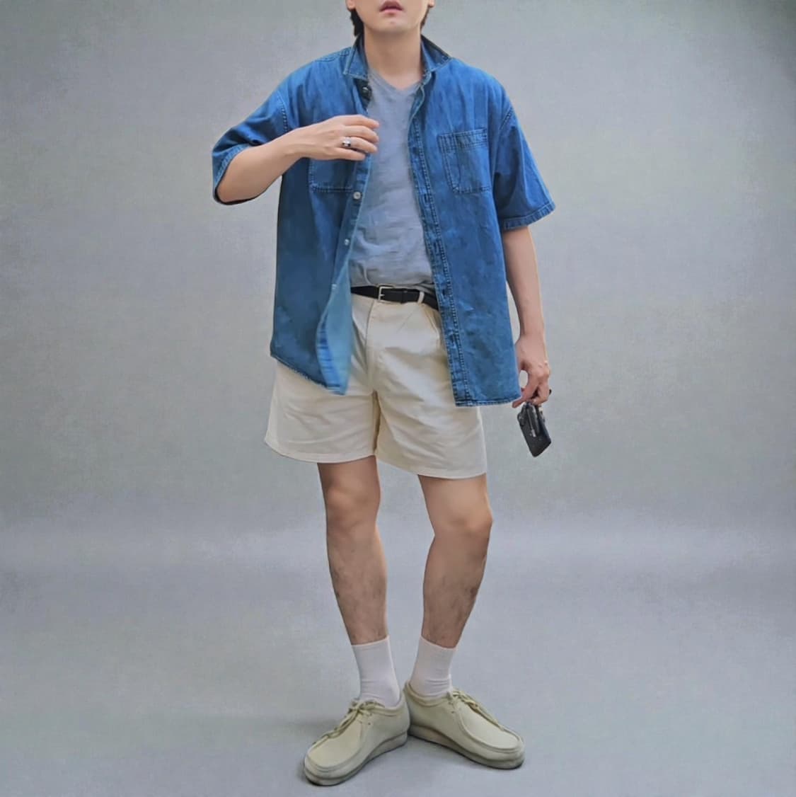 카키스 데님 셔츠 청남방 XL M0585 상품이미지2