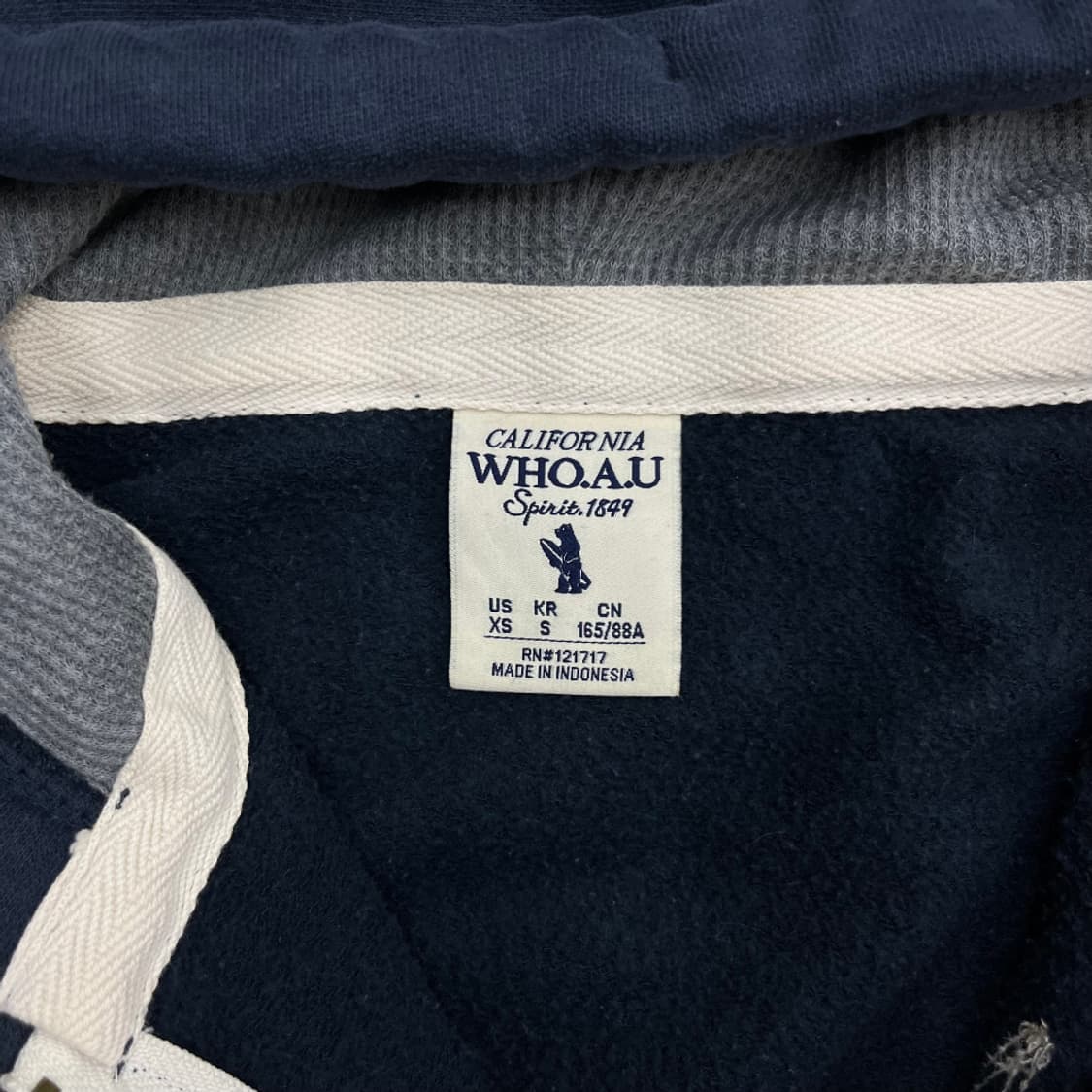 후아유 센터로고 네이비 후드집업 S 상품이미지5