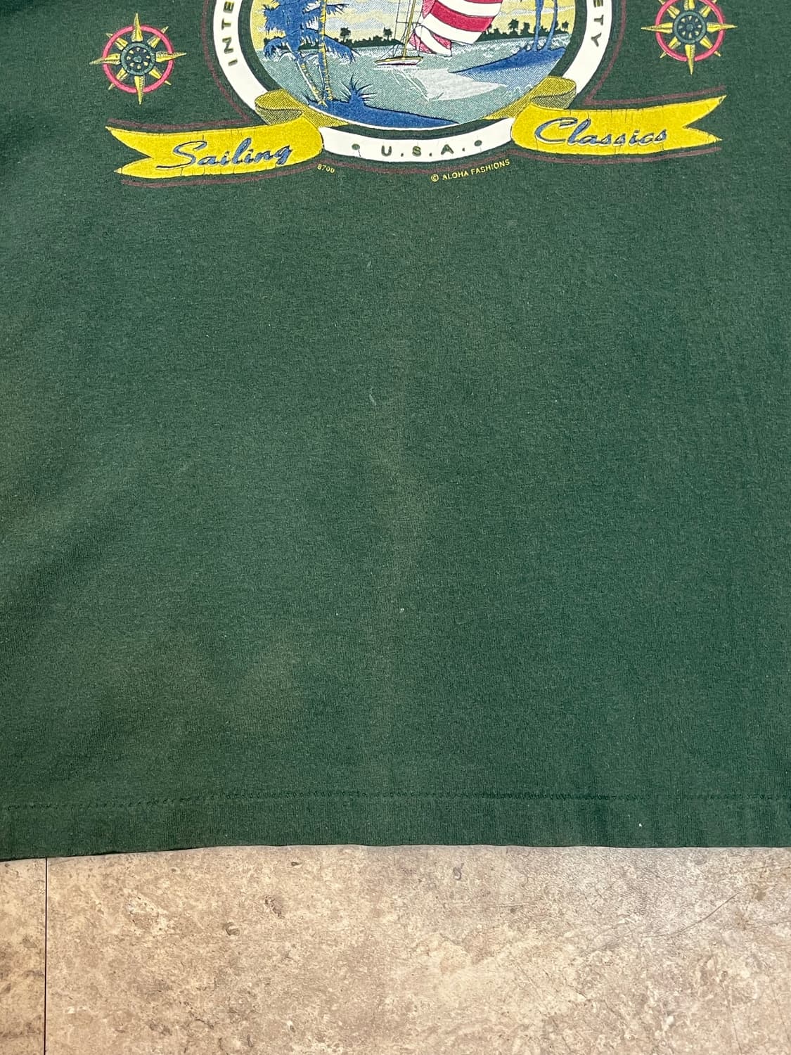 Made in USA 괌 프린팅 반팔티 그린 L #csz3409 상품이미지6