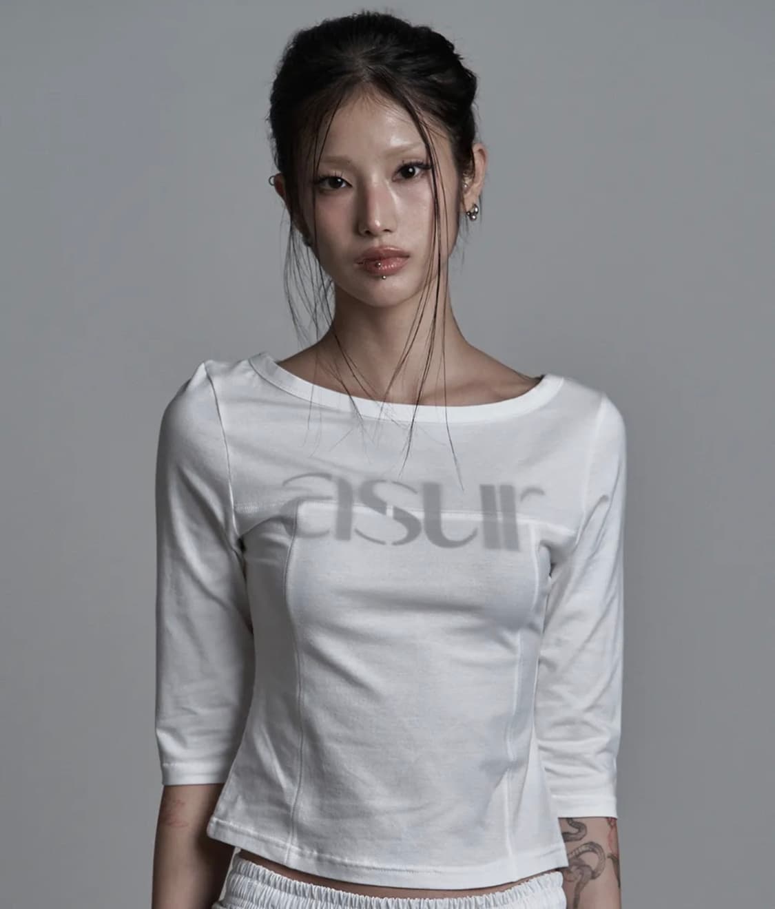 (새상품, 택o) 애즈유아 소잉 보트넥 슬리브 화이트 상품이미지1