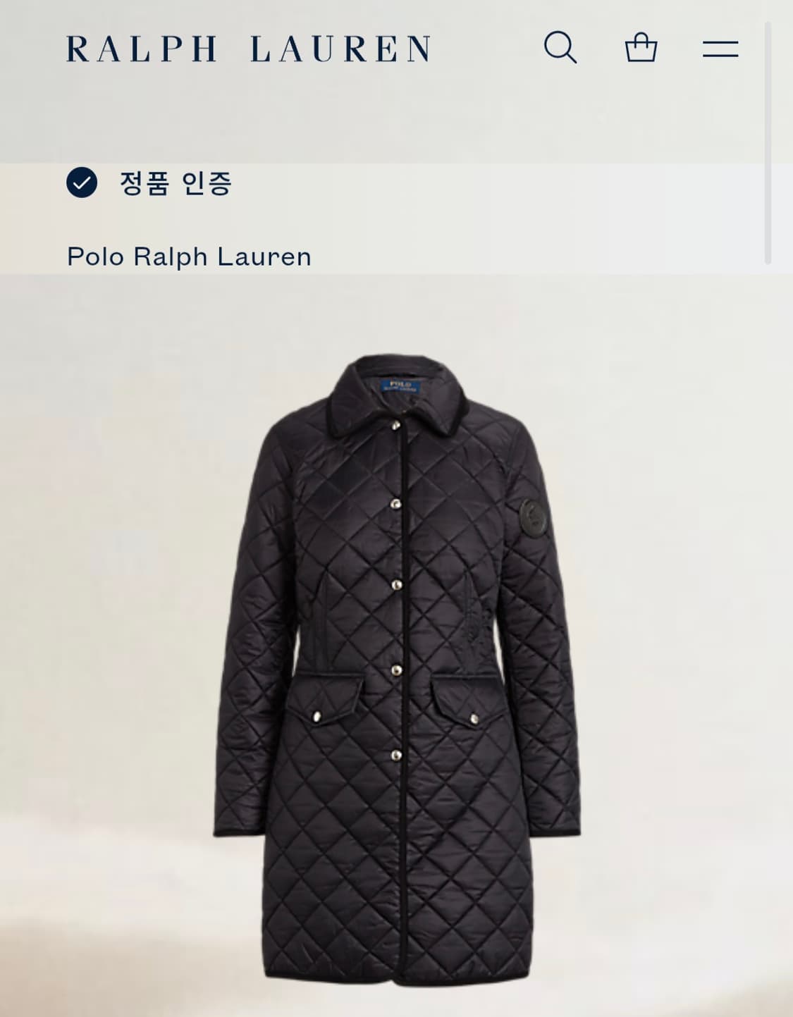 (23년) 폴로 랄프로렌 퀄트 패딩 누빔 코트 패딩코트 라지 큐알신형 상품이미지1