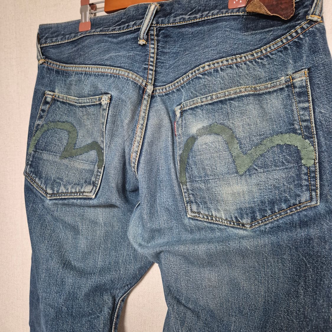 90's evisu 에비수 하드 워싱 데님팬츠 상품이미지7