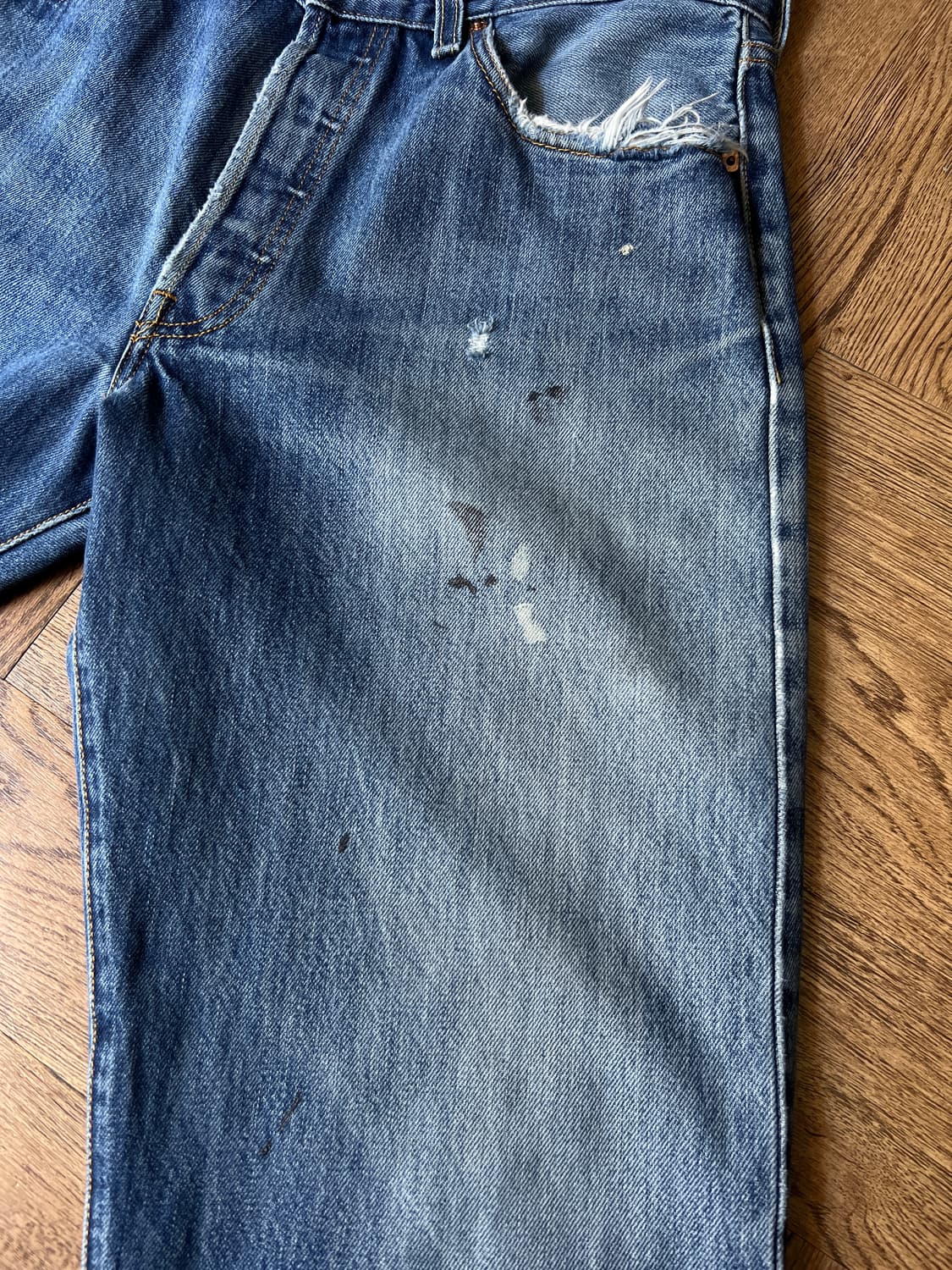 [34]00's 리바이스 501 더티 페이딩 스트레이트 데님 팬츠 상품이미지5