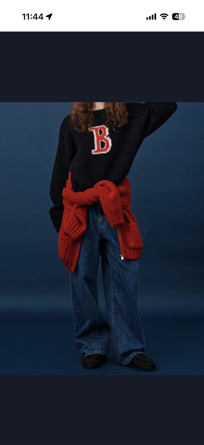 더바넷 B로고 부클 니트 상품이미지3