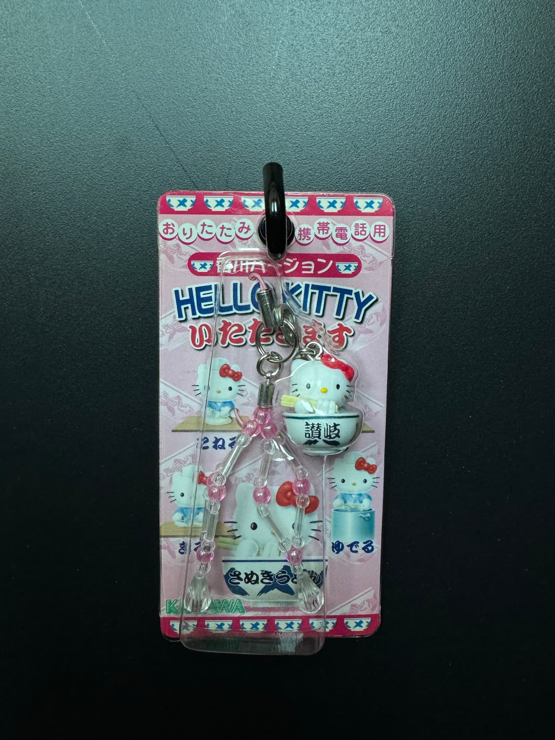 산리오 헬로키티 고전 스트랩 카가와현 한정 사누키 우동 비즈 스트랩 키티 상품이미지2