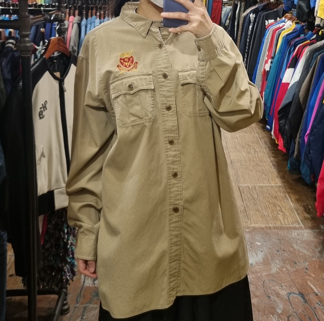 [Hi] 폴로 긴팔 셔츠 베이지 상품이미지4