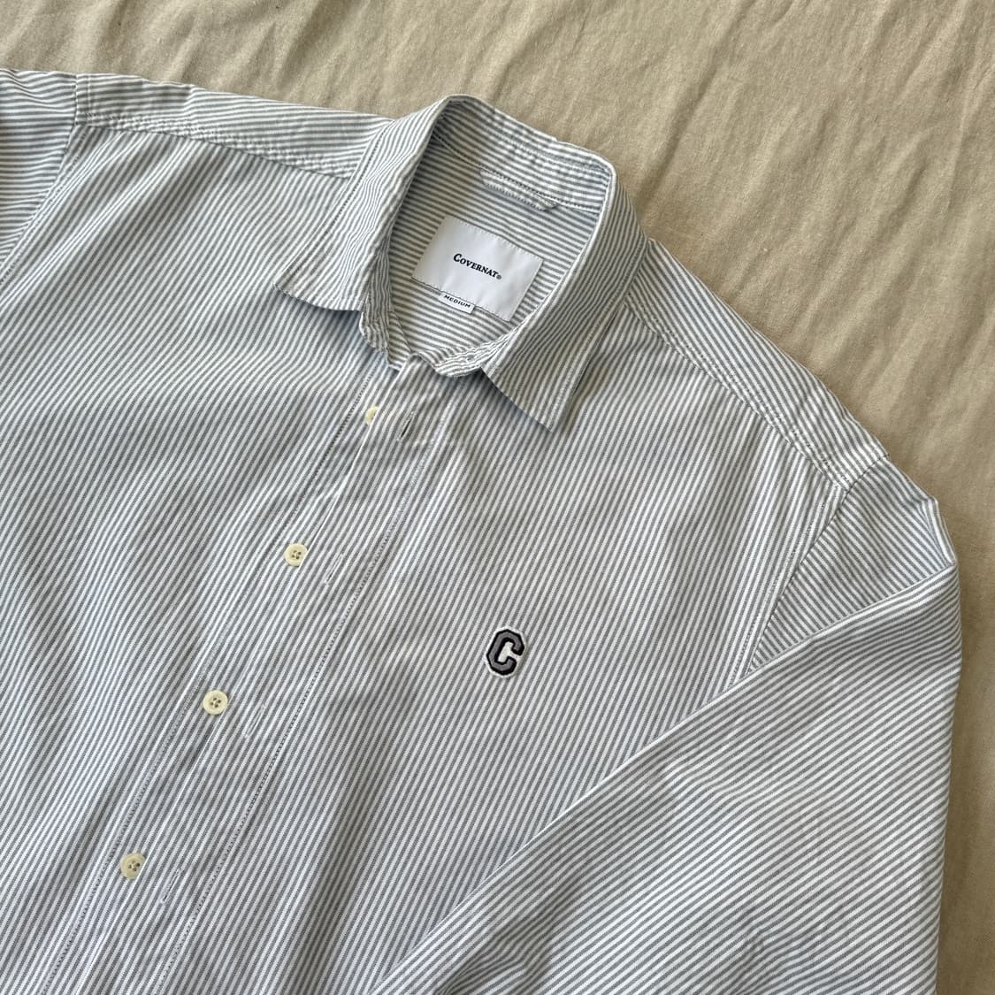 커버낫 C패치 스트라이프 옥스포드 셔츠 M 상품이미지1