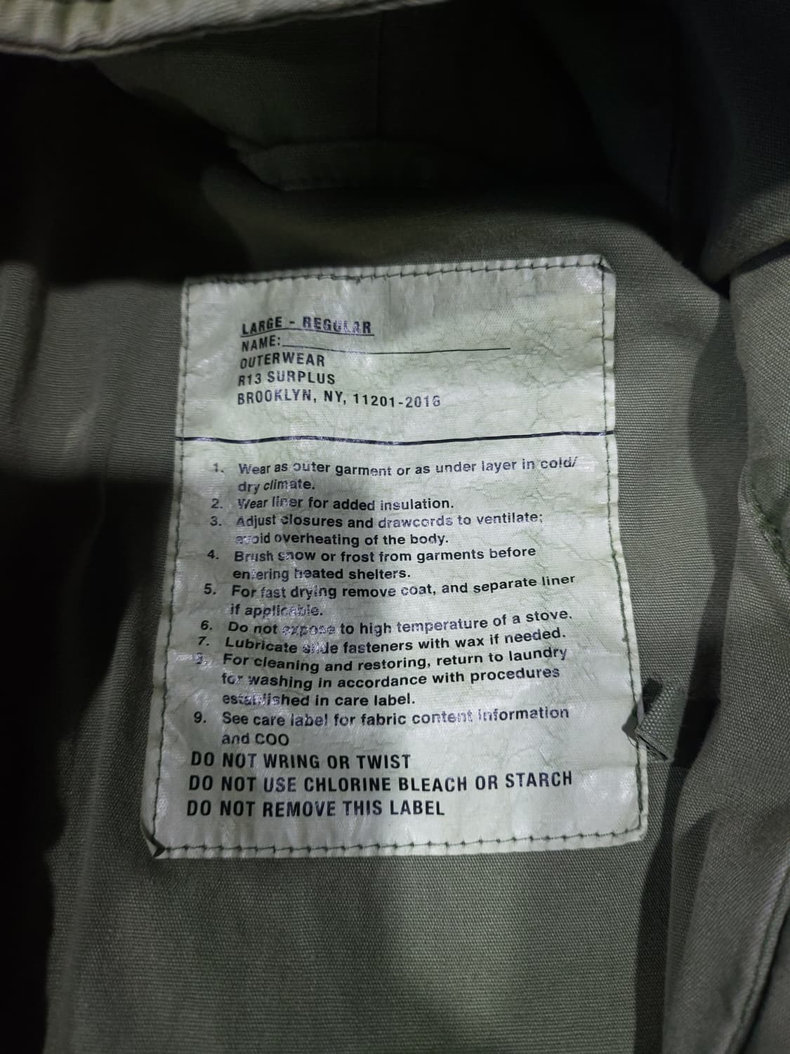 R13 알썰틴 야상 자켓 백화점판 정품 상품이미지7