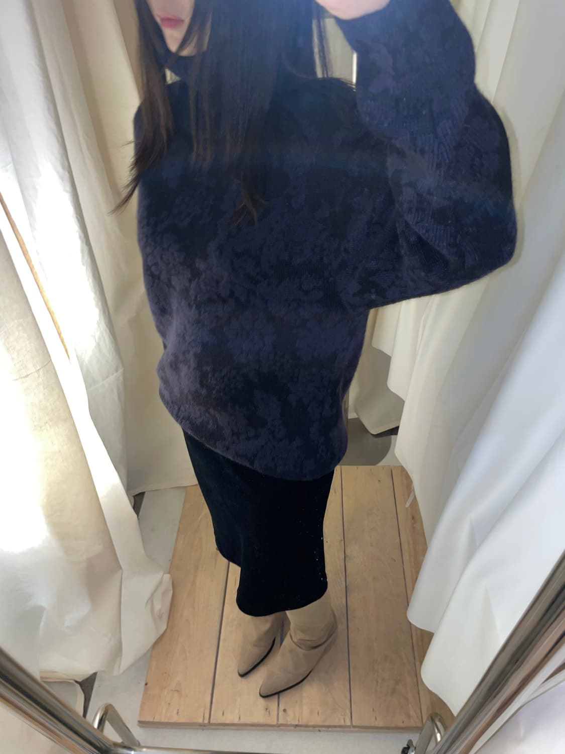 vintage flower turtleneck knit 상품이미지5